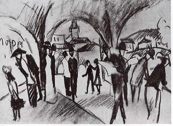 August Macke Arcade in Thun Norge oil painting art